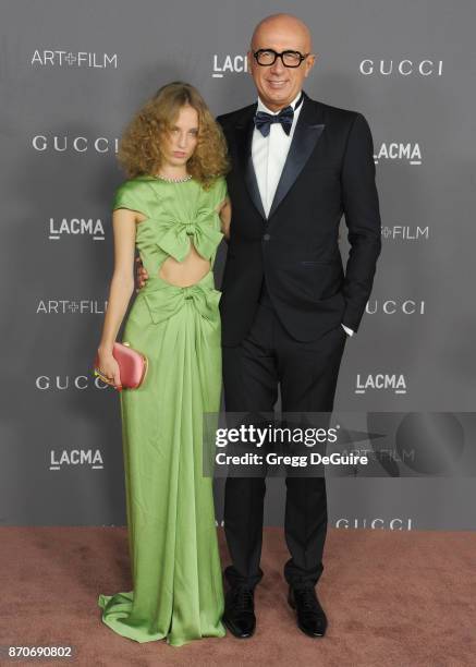 Artist Petra Collins and Gucci CEO Marco Bizzarri arrive at the 2017 LACMA Art + Film Gala honoring Mark Bradford and George Lucas at LACMA on...