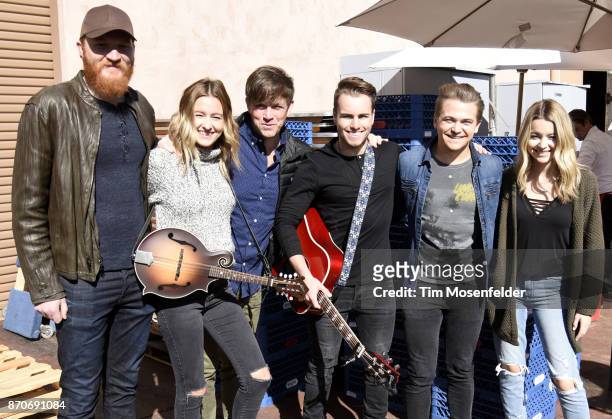 Eric Paslay, Emma Salute, Dave Barnes, Dawson Anderson, Hunter Hayes, and Maddie Salute pose during Live In The Vineyard 2017 at Peju Winery on...