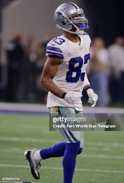 Dallas Cowboys wide receiver Terrance Williams leaves the field after an injury late in the game against the Kansas City Chiefs on Sunday, Nov. 5,...