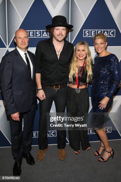 Senior Vice President of Creative Operations for SESAC Sam Kling,Musical artists Michael Hobby,Caroline Hobby and Vice President of Creative Services...