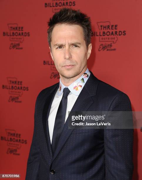 Actor Sam Rockwell attends the premiere of "Three Billboards Outside Ebbing, Missouri" at NeueHouse Hollywood on November 3, 2017 in Los Angeles,...