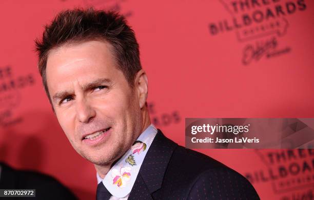 Actor Sam Rockwell attends the premiere of "Three Billboards Outside Ebbing, Missouri" at NeueHouse Hollywood on November 3, 2017 in Los Angeles,...