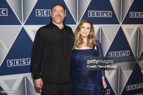Singer-songwriter John Carter Cash and Ana Cristina Cash arrive at the 2017 SESAC Nashville Music Awards at Country Music Hall of Fame and Museum on...