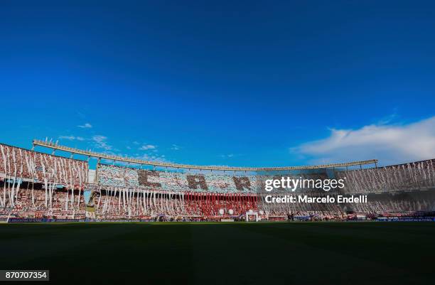 Genral view of Monumental Stadium prior a match between River Plate and Boca Juniors as part of the Superliga 2017/18 at Monumental Stadium on...