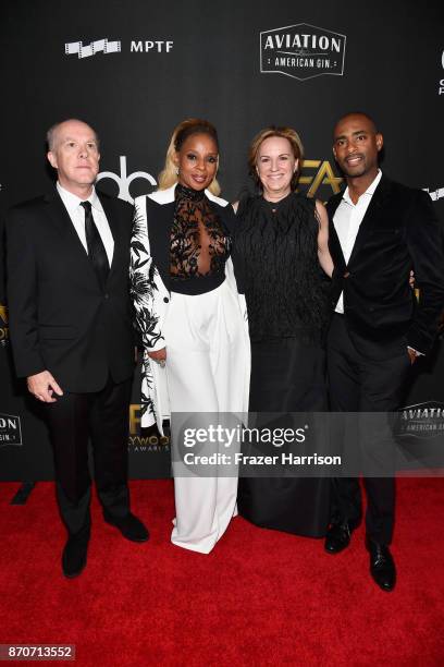 Producer Cassian Elwes, honoree Mary J. Blige, producer Kim Roth, and producer Charles D. King attend the 21st Annual Hollywood Film Awards at The...