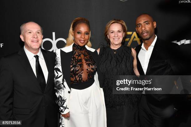 Producer Cassian Elwes, honoree Mary J. Blige, producer Kim Roth, and producer Charles D. King attend the 21st Annual Hollywood Film Awards at The...