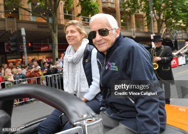 Legendary jockey Lester Piggott is seen during the 2017 Melbourne Parade on November 6, 2017 in Melbourne, Australia.