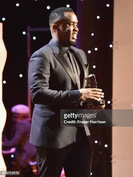 Honoree Sean Combs accepts the Hollywood Documentary Award for 'Can't Stop, Won't Stop: A Bad Boy Story' onstage at the 21st Annual Hollywood Film...