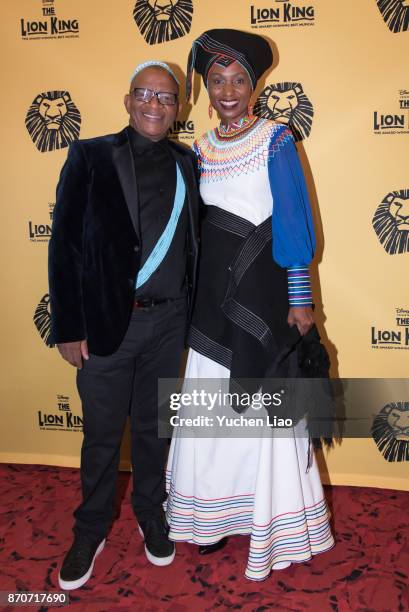 Lebo M attends "The Lion King" On Broadway 20th Anniversary Celebration at Minskoff Theatre on November 5, 2017 in New York City.