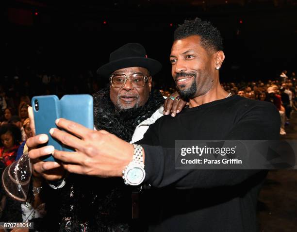 George Clinton and Deon Cole attend the 2017 Soul Train Awards, presented by BET, at the Orleans Arena on November 5, 2017 in Las Vegas, Nevada.