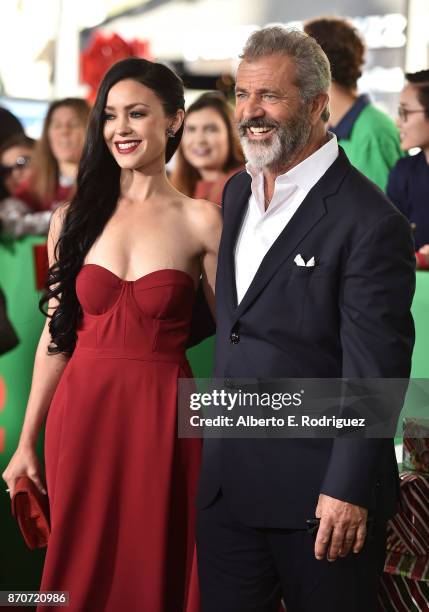 Screenwriter Rosalind Ross and actor Mel Gibson attend the premiere of Paramount Pictures' "Daddy's Home 2" at The Regency Village Theatre on...