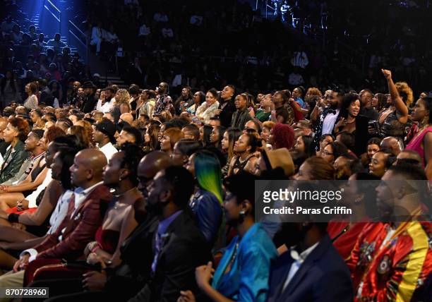 Guests attend the 2017 Soul Train Awards, presented by BET, at the Orleans Arena on November 5, 2017 in Las Vegas, Nevada.