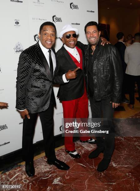 Singers Earl Turner, Bubba Knight of Gladys Knight & the Pips and Clint Holmes attend the Vegas Cares benefit at The Venetian Las Vegas honoring...