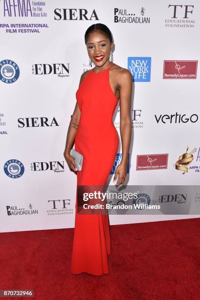 Singer Deja Hall attends the 20th Annual ARPA Awards Gala at Loews Hollywood Hotel on November 5, 2017 in Hollywood, California.