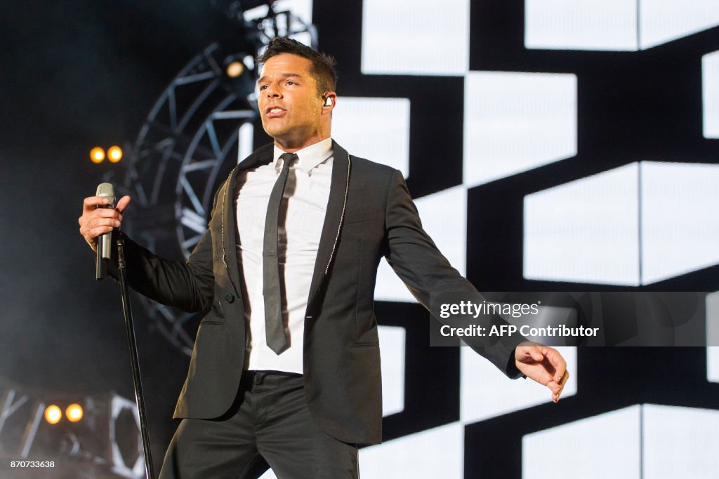 Puerto Rican Singer Ricky Puerto Rican singer Ricky Martin on stage during his single... News ...