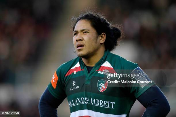 Fred Tuilagi of Leicester Tigers during the Anglo-Welsh Cup tie between Leicester Tigers and Gloucester Rugby at Welford Road on November 4, 2017 in...