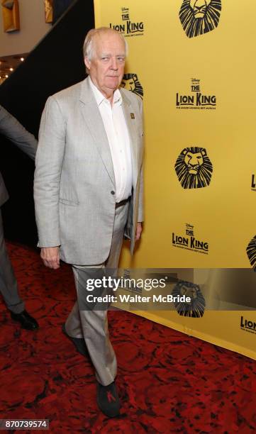 Tim Rice attends the 20th Anniversary Performance of 'The Lion King' on Broadway at The Minskoff Theatre on November e, 2017 in New York City.