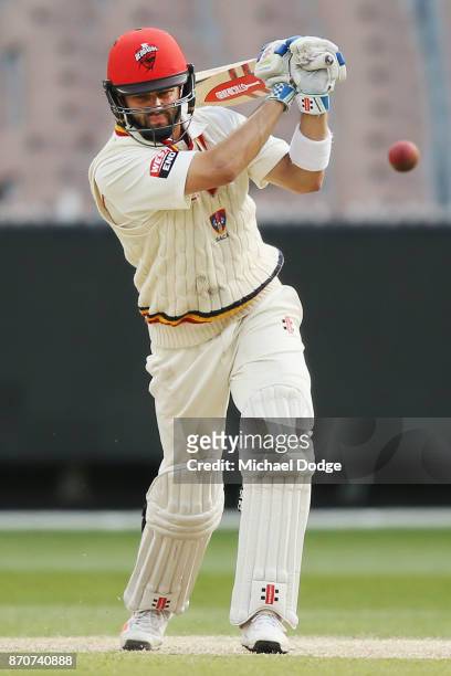 Callum Ferguson of South Australia bats during day three of the Sheffield Shield match between Victoria and South Australia at Melbourne Cricket...