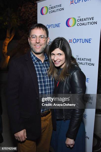 Mark Goffman and Lindsay Goffman attend the Creative Coalition/Novocure Voices of Impact Dinner on November 5, 2017 in Toluca Lake, California.