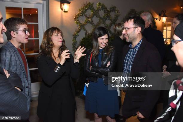 Sean Giambrone, Robin Bron, Lindsay Goffman and Mark Goffman attend the Creative Coalition/Novocure Voices of Impact Dinner on November 5, 2017 in...