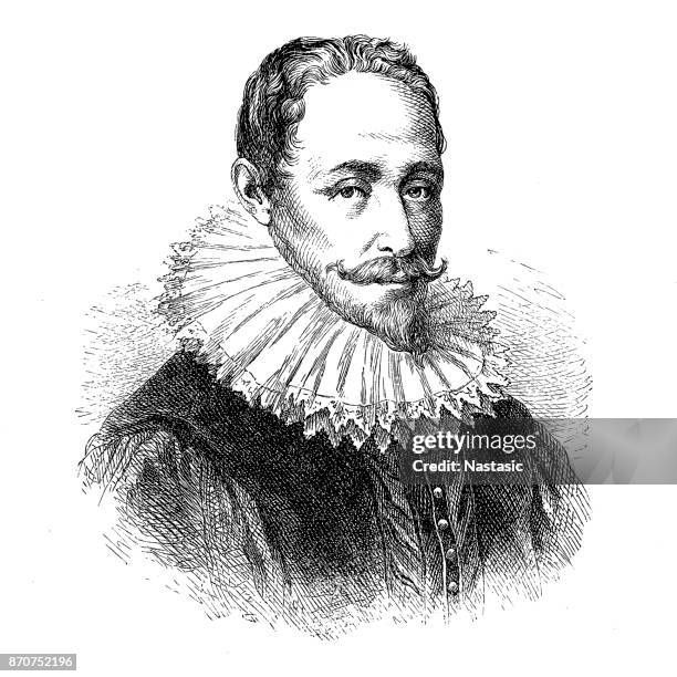 ilustraciones, imágenes clip art, dibujos animados e iconos de stock de hugo grotius (1583-1645), filósofo holandés - filósofo