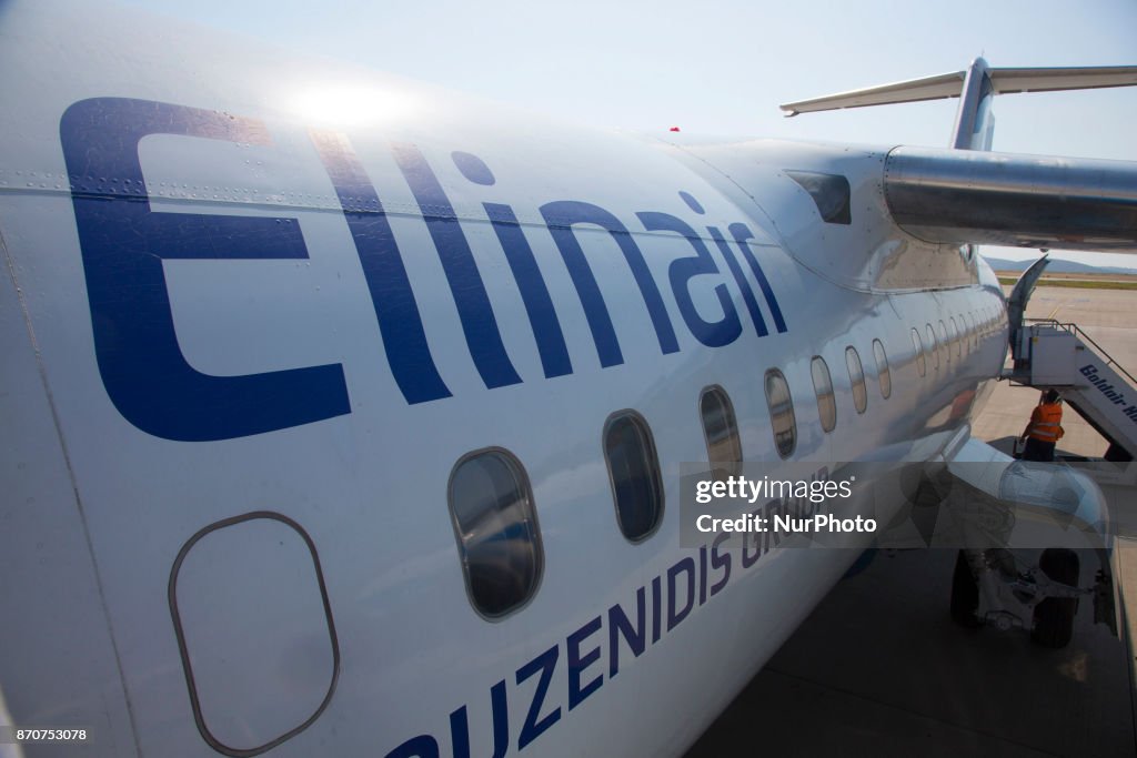 Ellinair airline in its hub Thessaloniki Makedonia airport, Greece