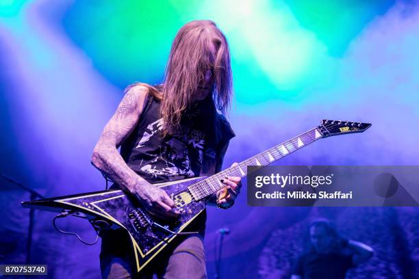 Alexi Laiho of Children of Bodom performs at UC Theatre on November 5, 2017 in Berkeley, California.