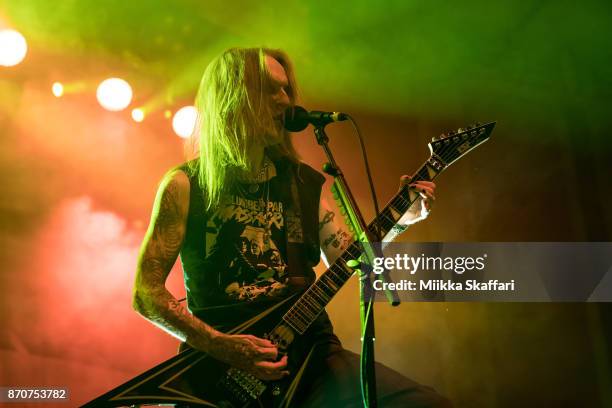 Alexi Laiho of Children of Bodom performs at UC Theatre on November 5, 2017 in Berkeley, California.