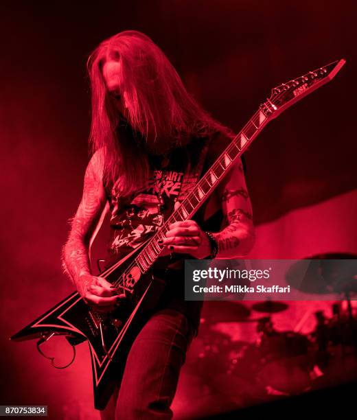 Alexi Laiho of Children of Bodom performs at UC Theatre on November 5, 2017 in Berkeley, California.