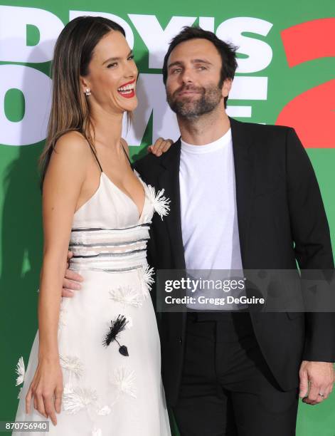 Alessandra Ambrosio and Jamie Mazur arrive at the premiere of Paramount Pictures' "Daddy's Home 2" at Regency Village Theatre on November 5, 2017 in...