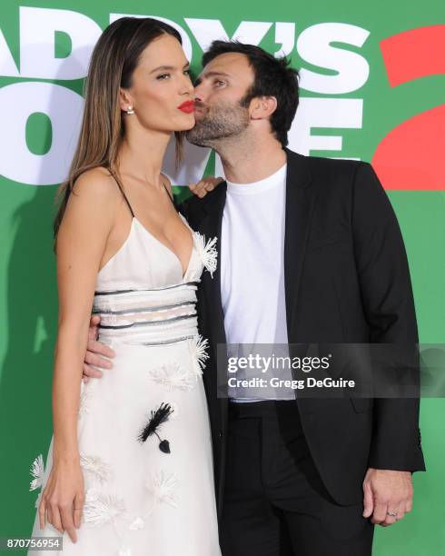 Alessandra Ambrosio and Jamie Mazur arrive at the premiere of Paramount Pictures' "Daddy's Home 2" at Regency Village Theatre on November 5, 2017 in...