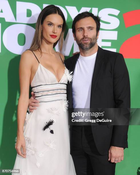 Alessandra Ambrosio and Jamie Mazur arrive at the premiere of Paramount Pictures' "Daddy's Home 2" at Regency Village Theatre on November 5, 2017 in...