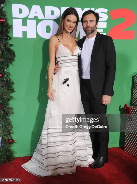 Alessandra Ambrosio and Jamie Mazur arrive at the premiere of Paramount Pictures' "Daddy's Home 2" at Regency Village Theatre on November 5, 2017 in...