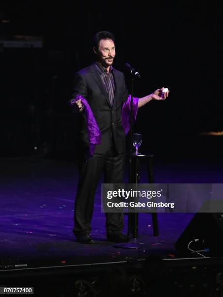 Illusionist Lance Burton performs during the Vegas Cares benefit at The Venetian Las Vegas honoring victims and first responders of last month's mass...