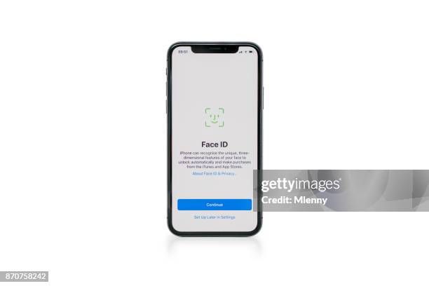 apple iphone x face id d’installation démarre - iphone photos et images de collection