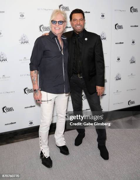 Singers Jimmy Hopper and Clint Holmes attend the Vegas Cares benefit at The Venetian Las Vegas honoring victims and first responders of last month's...