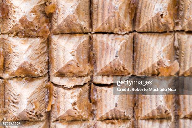 macro of a wood tenderizer surface. the kitchen utensil is also known as steak hammer - tenderizer stock pictures, royalty-free photos & images