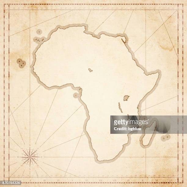 africa map in retro vintage style - old textured paper - africa stock illustrations