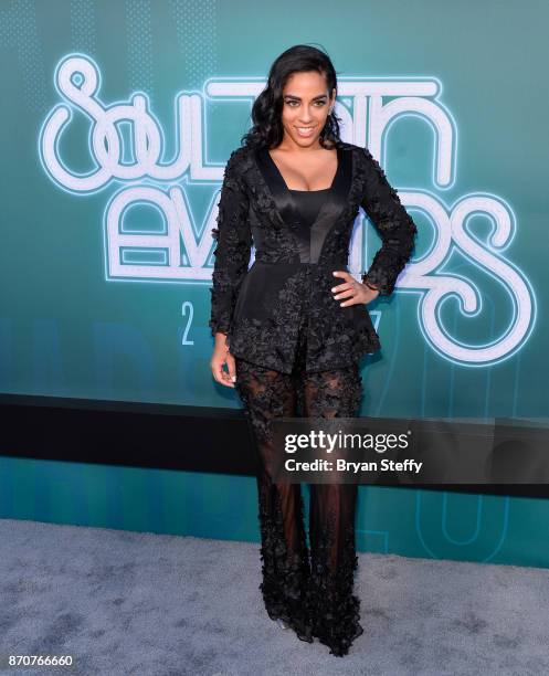 Television host Sharon Carpenter attends the 2017 Soul Train Music Awards at the Orleans Arena on November 5, 2017 in Las Vegas, Nevada.