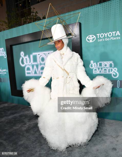 Erykah Badu attends the 2017 Soul Train Music Awards at the Orleans Arena on November 5, 2017 in Las Vegas, Nevada.