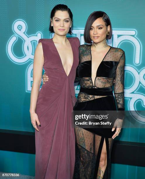 Singers Jessie J and Kehlani attend the 2017 Soul Train Music Awards at the Orleans Arena on November 5, 2017 in Las Vegas, Nevada.