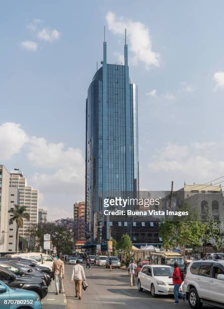 modern buildings downtown nairobi. - nairobi people stock pictures, royalty-free photos & images