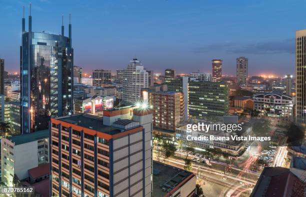 modern buildings downtown nairobi. - nairobi cityscape stock pictures, royalty-free photos & images