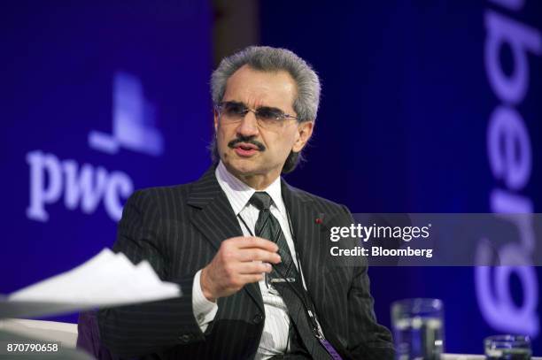 Prince Alwaleed Bin Talal, Saudi billionaire and founder of Kingdom Holding Co., speaks at the Bloomberg Year Ahead: 2014 conference in Chicago,...