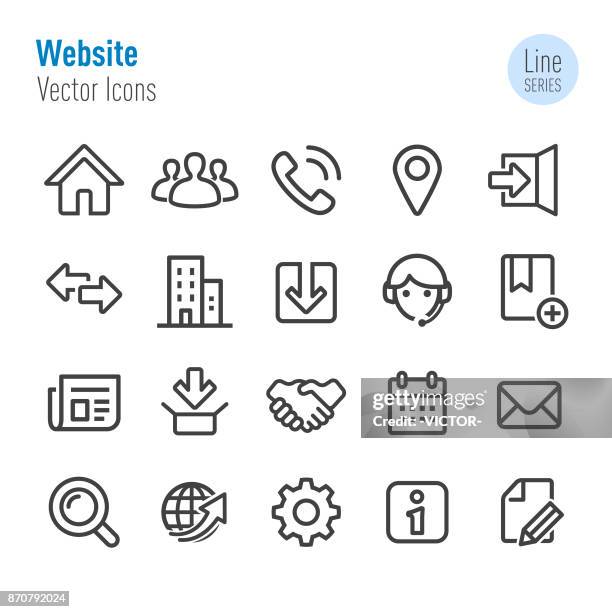 illustrations, cliparts, dessins animés et icônes de site web icons - vecteur ligne série - picto téléphone