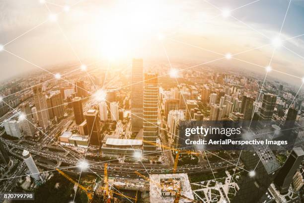 city network of beijing skyline - world capital cities stock pictures, royalty-free photos & images