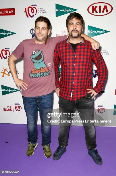 Jose Munoz and David Munoz of Estopa attend the concert Cadena 100 por Ellas whose benefits go to the Spanish Association Against Cancer for the...