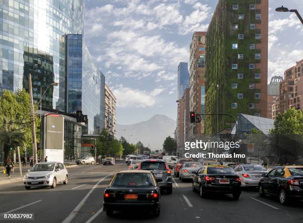 Santiago de Chile, Chile City traffic in Santiago de Chile on October 16, 2017 in Santiago de Chile, Chile .