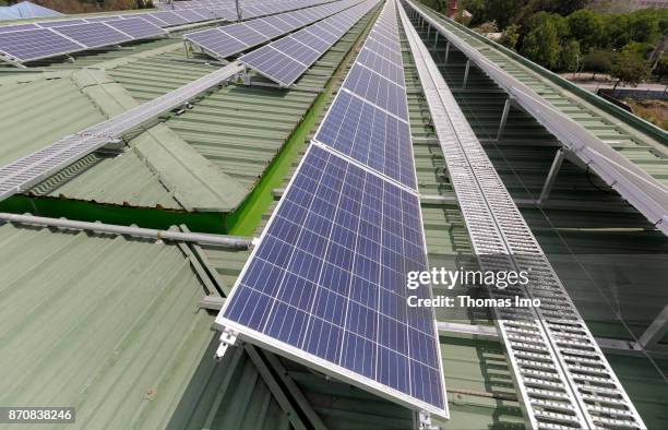 Santiago de Chile, Chile Solar system on the roof of the Museo de la Memoria y los Derechos Humanos, Museum of Remembrance and Human Rights on...