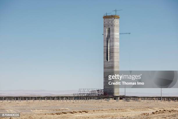 Atacama Desert, Chile Construction of a Concentrated Solar Power plant, Planta Solar Cerro Dominador on October 17, 2017 in Atacama Desert, Chile .